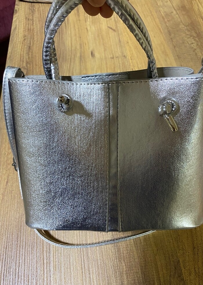 Gümüş şık çanta - Görsel 2