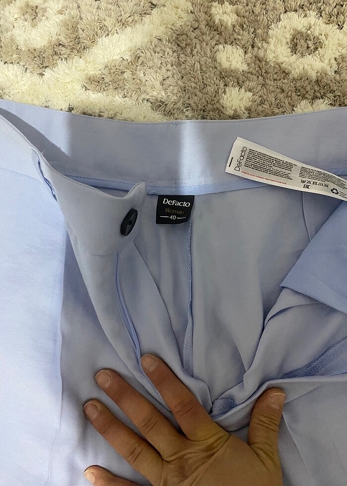 Bebe mavisi rahat kesim pantolon - Görsel 2