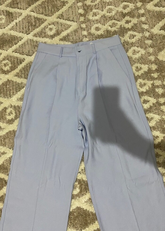 Bebe mavisi rahat kesim pantolon - Görsel 3