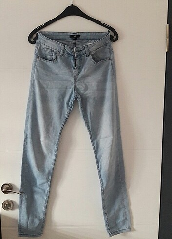 H&m açık mavi skinny kot orta bel hm