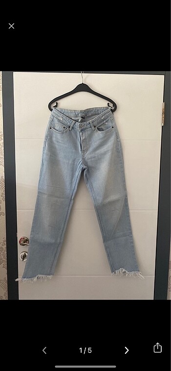 H&m paçalı püsküllü açık mavi kot kovboy pantolon