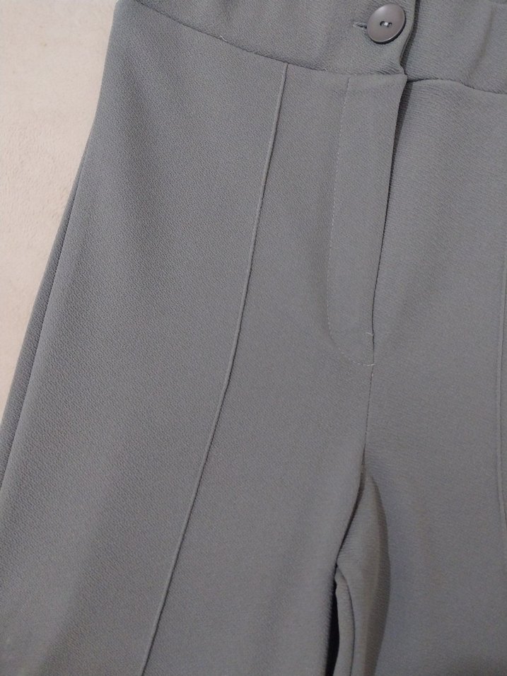 Gri Kadın Ofis Kumaş Pantolon - Görsel 2