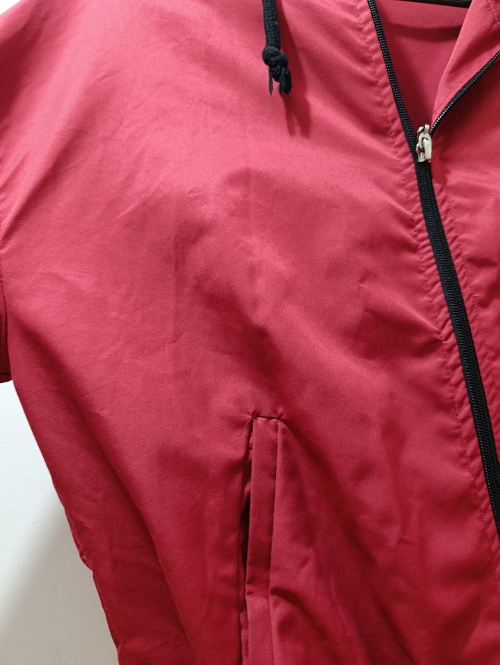 Koyu Kırmızı Kapüşonlu Fermuarlı Kadın Ceket - Görsel 2