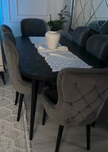  Beden gri Renk Gri Kadife Döşemeli Modern Yemek Sandalyesi