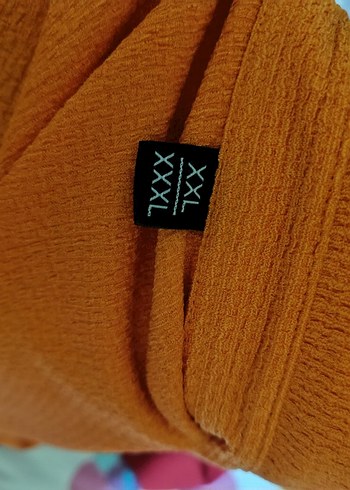 xxl Beden turuncu Renk Turuncu Uzun Kollu Keten Gömlek