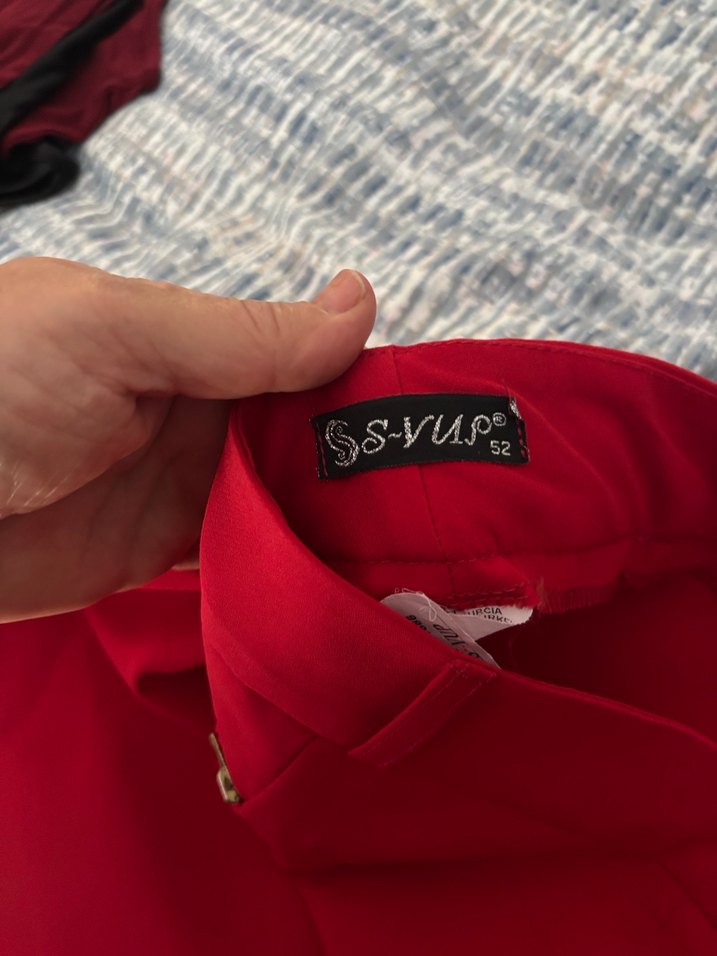 Düz Kesim Kırmızı Kadın Kumaş Pantolon - Görsel 4