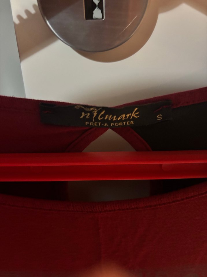 Bordo Uzun Kollu Bohem Kadın Tişört - Görsel 3