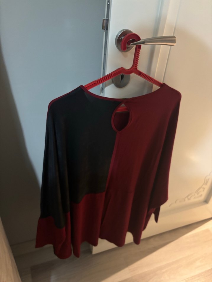 Bordo Uzun Kollu Bohem Kadın Tişört - Görsel 4