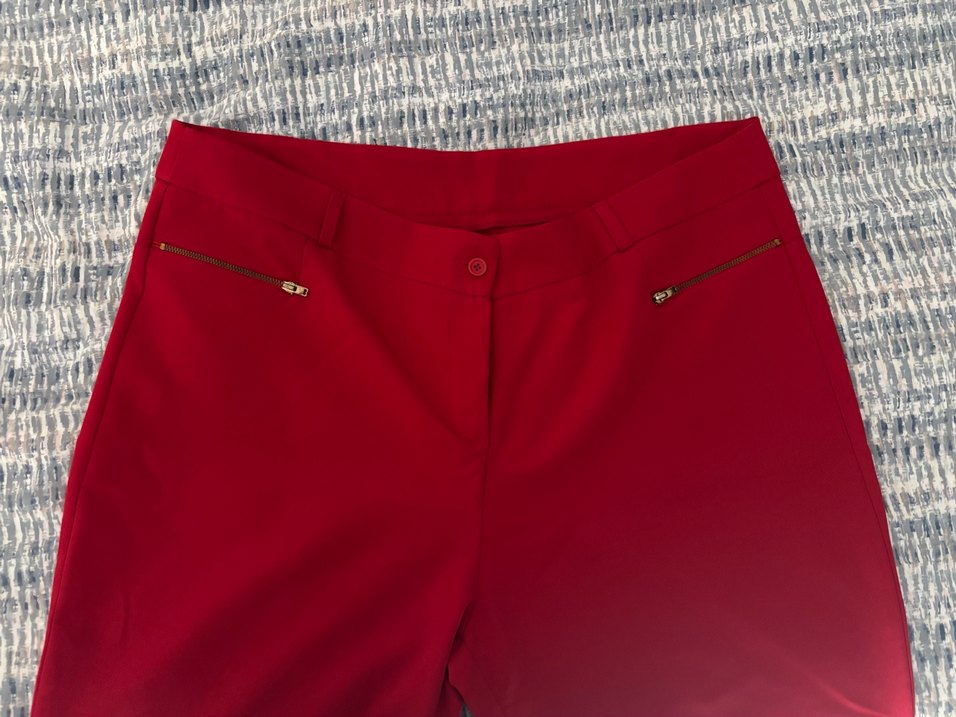 Parlak Kırmızı Mini Kadın Kumaş Pantolon - Görsel 2