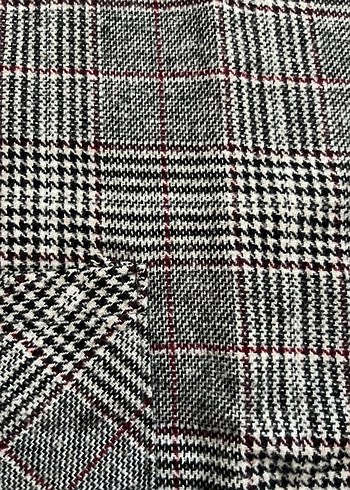 Kadın Gri Kareli Kemerli Midi Salopet - Görsel 3