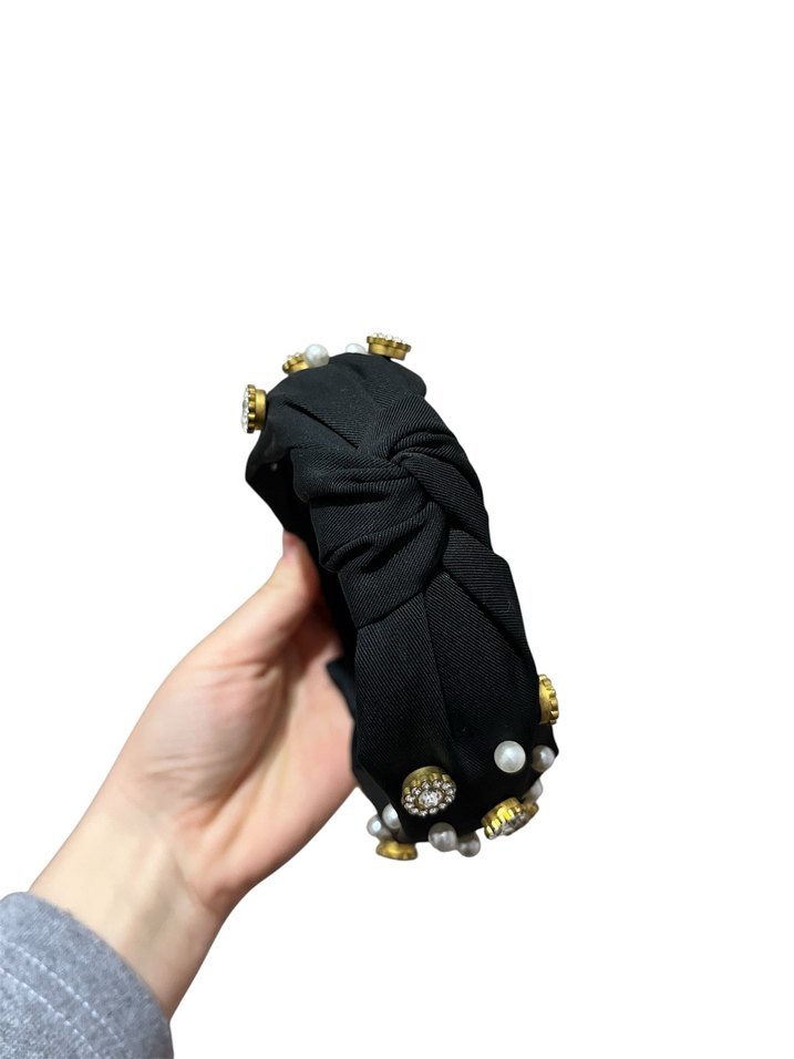 İnci ve Taş Detaylı Siyah Taç - Görsel 2