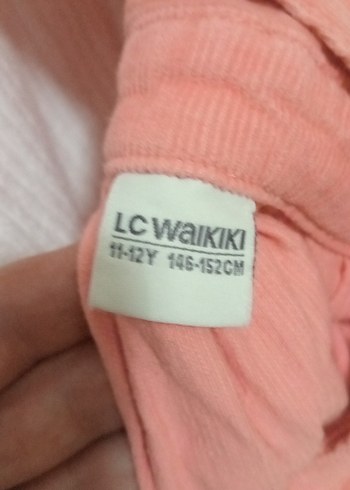 11-12 Yaş Beden pembe Renk Pembe Pamuklu Askılı kadife Kız Elbisesi