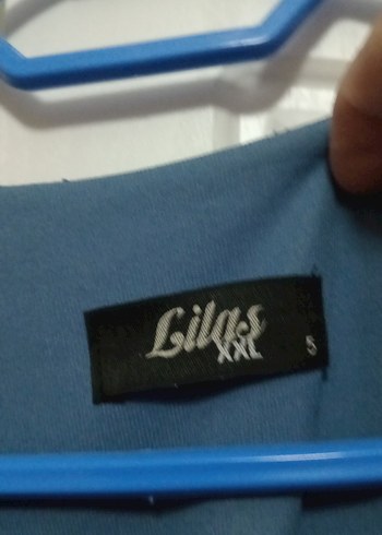 xxl Beden Mavi Parlak Simli Kadın Bluz
