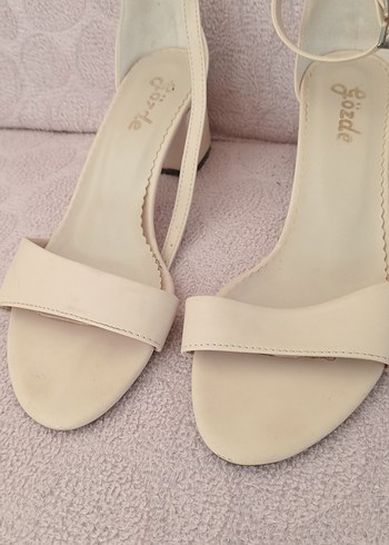 Bej Kadın Topuklu  abiye Ayakkabı - Görsel 2