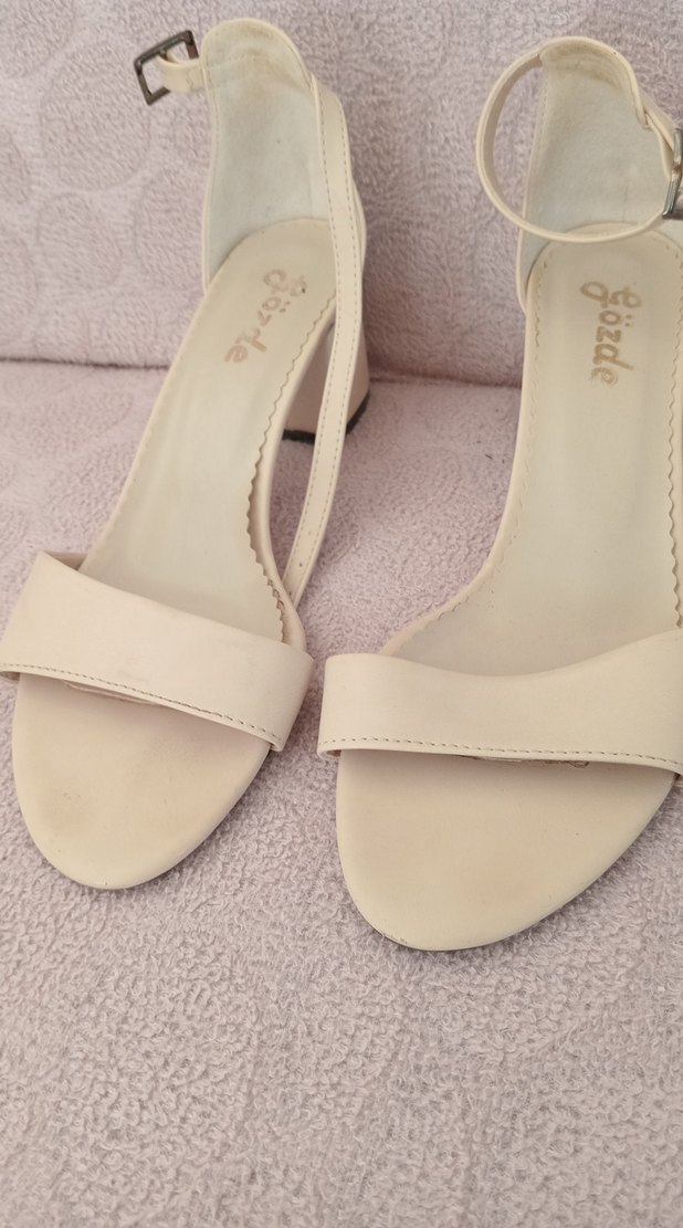 Bej Kadın Topuklu  abiye Ayakkabı - Görsel 2