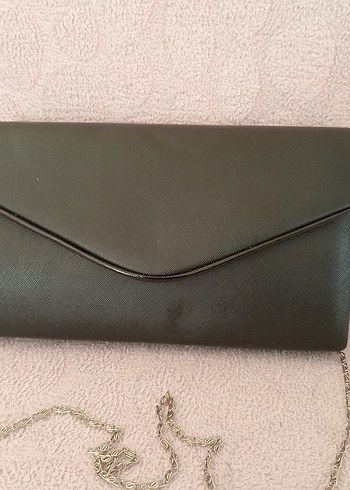 Zincir Detaylı Siyah Deri Kadın Portföy Çanta - Görsel 2