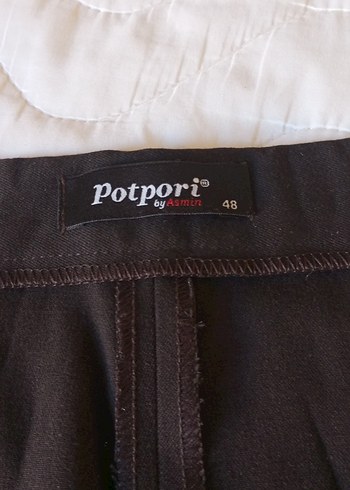 Kadın kahverengi Kumaş Pantolon - Görsel 3