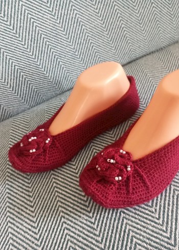 Nakışlı Örgü Kadın Ev  babeti - Görsel 3