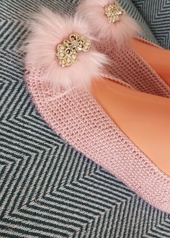 Nakışlı Örgü Kadın Ev  babeti - Görsel 5