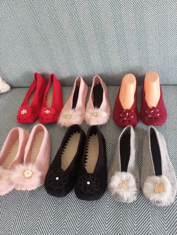 Nakışlı Örgü Kadın Ev  babeti - Görsel 2