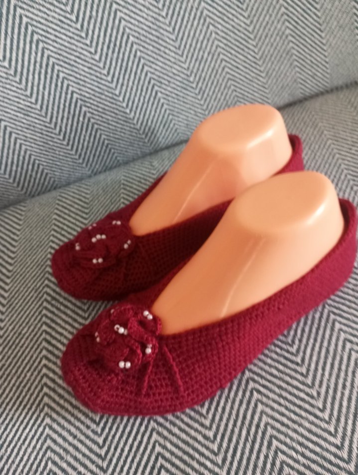 Nakışlı Örgü Kadın Ev  babeti - Görsel 4