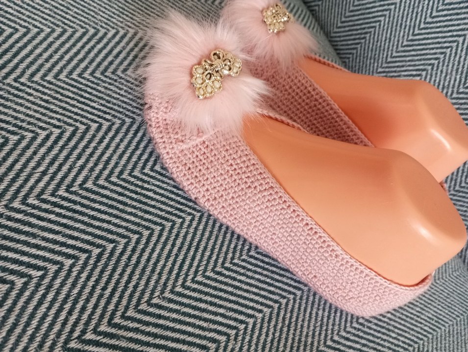 Nakışlı Örgü Kadın Ev  babeti - Görsel 5