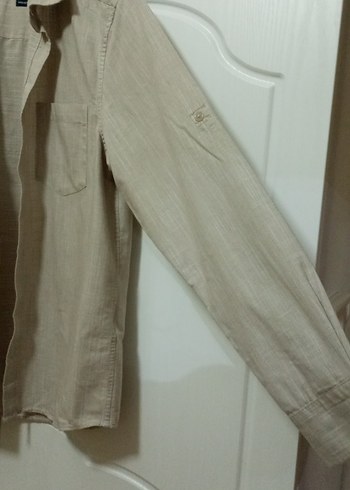 Bej Erkek Gömlek Uzun Kollu - Görsel 2