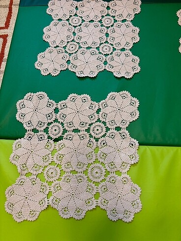 Dantel sehpa örtüsü (25x25 cm) 5li set El örgüsü