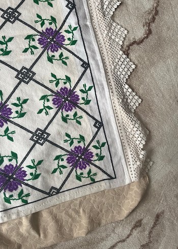 Mor Nakışlı Geleneksel Yatak Örtüsü - Görsel 4