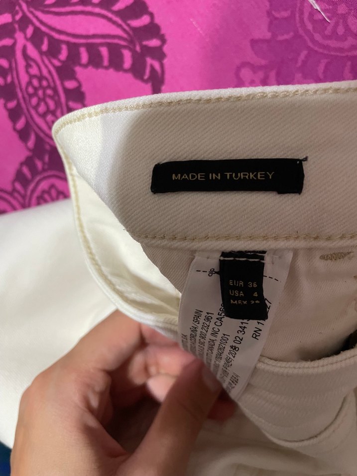 Massimo Dutti Minimal Beyaz Straight Fit Jean — görsel 3/4