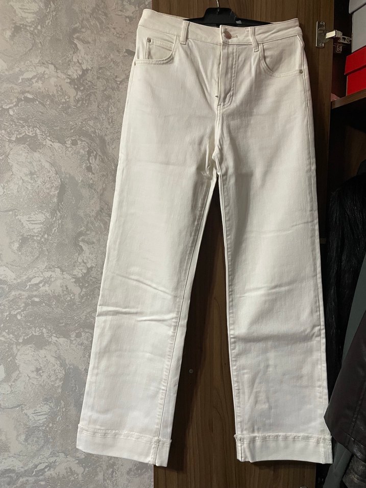 Massimo Dutti Minimal Beyaz Straight Fit Jean — görsel 2/4