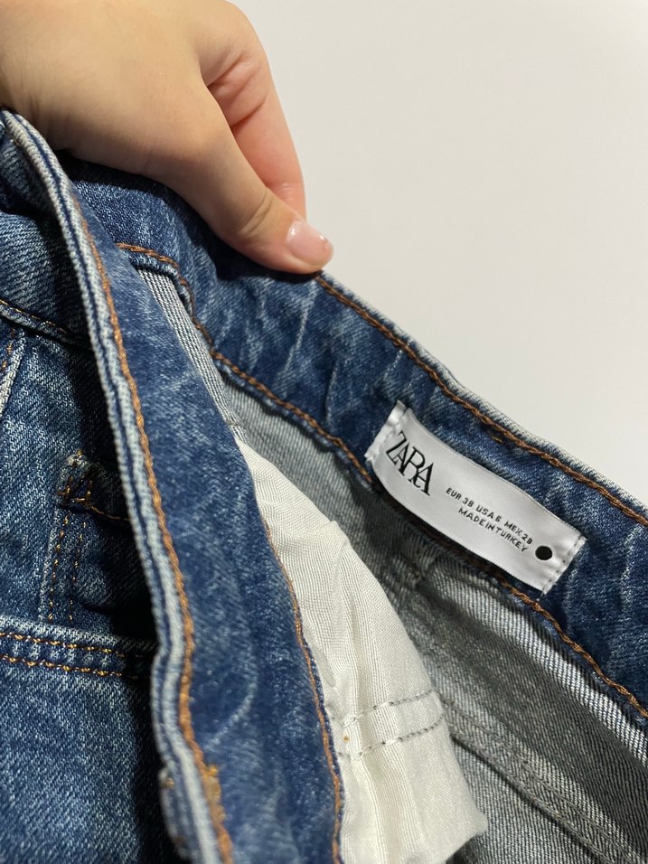 Zara Yüksek Bel Açık Mavi Denim Jean — görsel 4/5