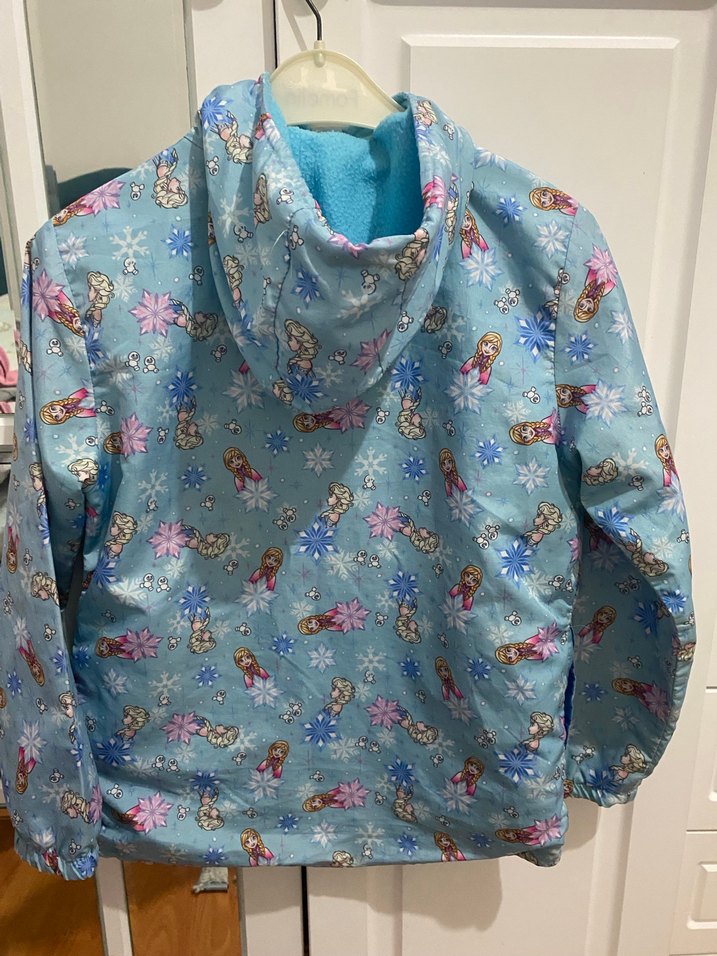 Kız Çocuk Mavi Baskılı Fermuarlı Yağmurluk - Görsel 3