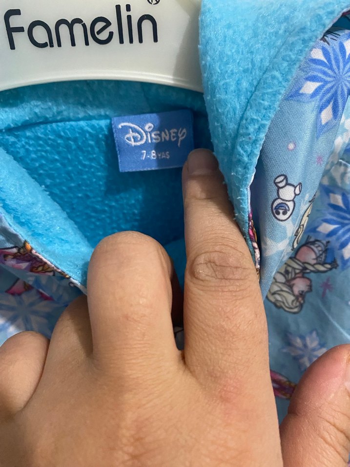 Kız Çocuk Mavi Baskılı Fermuarlı Yağmurluk - Görsel 5