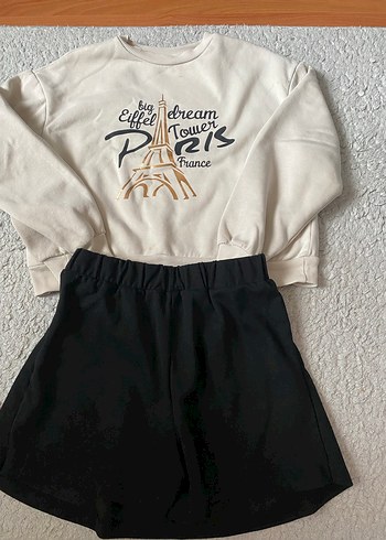 Kız çocuk 2li şortlu takım - Görsel 4