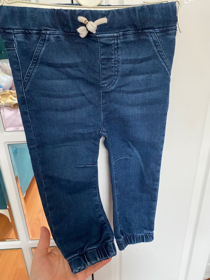 Erkek Bebek Rahat Kesim Mavi Denim Pantolon - Görsel 4