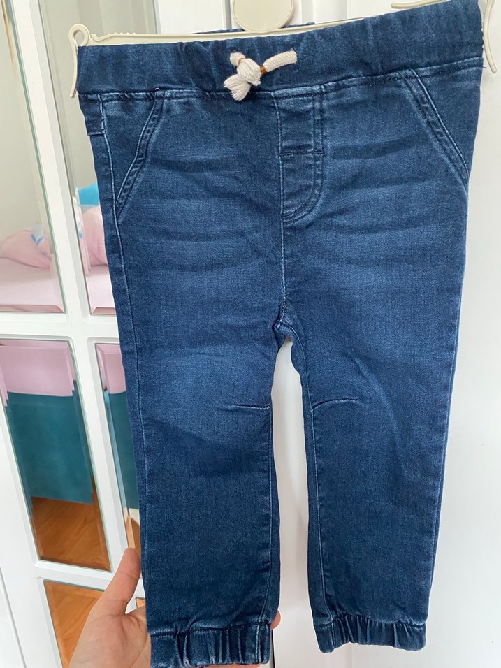 Erkek Bebek Rahat Kesim Mavi Denim Pantolon - Görsel 3