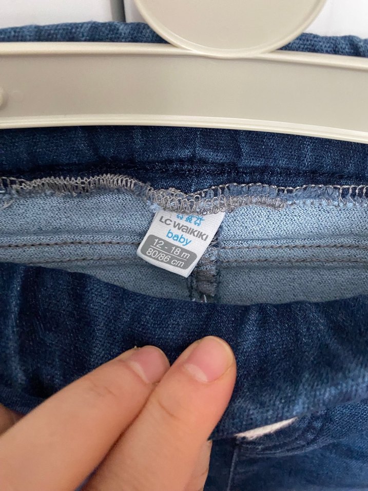 Erkek Bebek Rahat Kesim Mavi Denim Pantolon - Görsel 5