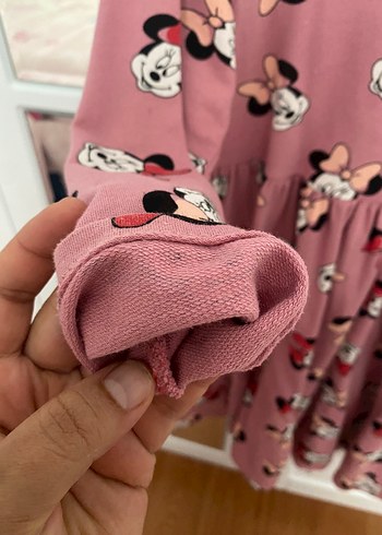 Uzun Kollu Pembe Kız Çocuk Elbisesi - Görsel 4