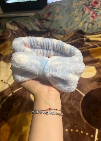 Beden Mavi Peluş Fiyonk Saç Aksesuarı
