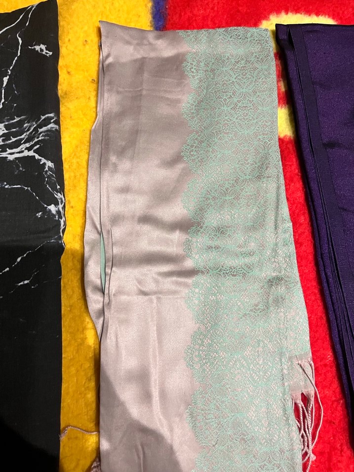 Kadın İpek Dokulu çift taraflı Bohem Şal - Görsel 3