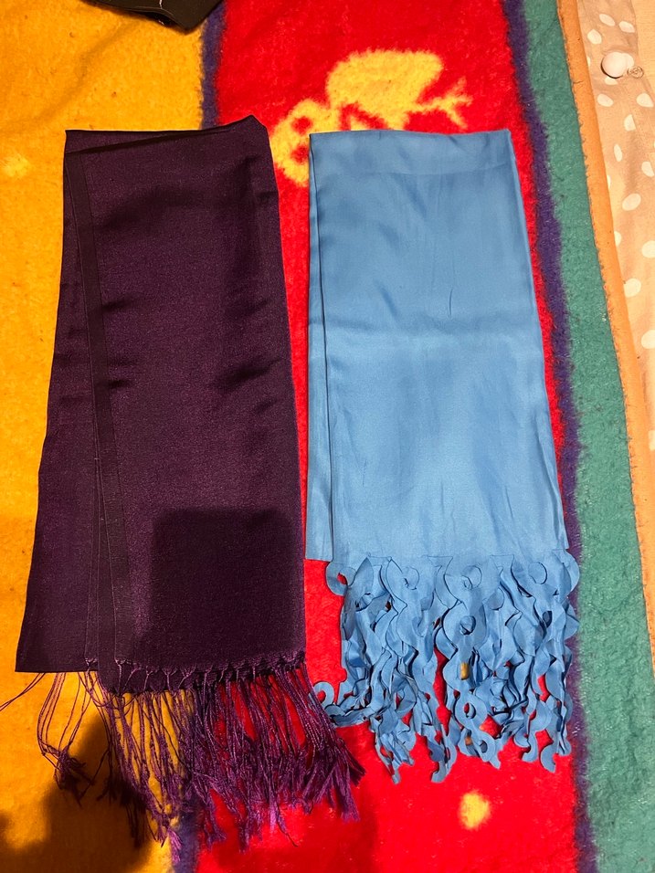 Kadın Çok Renkli Saten Şal - Görsel 4