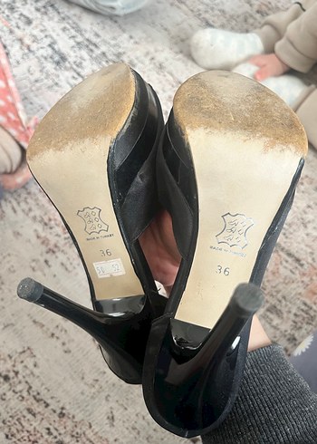 Siyah Taşlı Platform Kadın Abiye Ayakkabı - Görsel 7