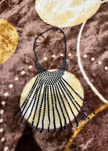 Uzun Siyah Zincir Detaylı Gotik Kolye - Görsel 8