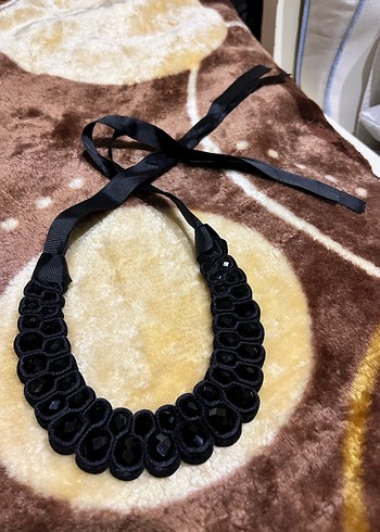 Parlak taşlı Siyah Gotik midi Kolye - Görsel 2