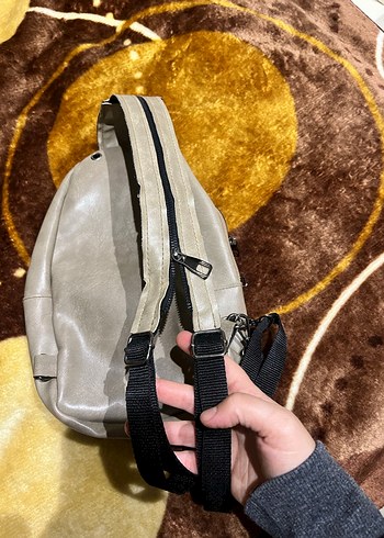 Bej Deri Kadın Çapraz Çanta - Görsel 5