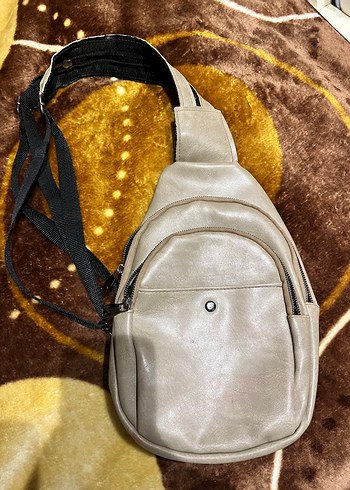 Bej Deri Kadın Çapraz Çanta - Görsel 2