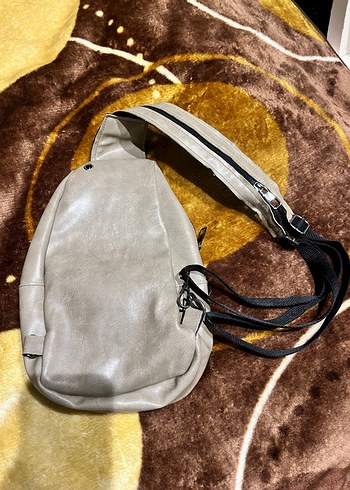 Bej Deri Kadın Çapraz Çanta - Görsel 4