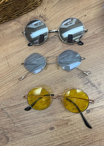 Zara Şeffaf Gri Sarı Mavi Retro Kadın Gözlükler - Görsel 2