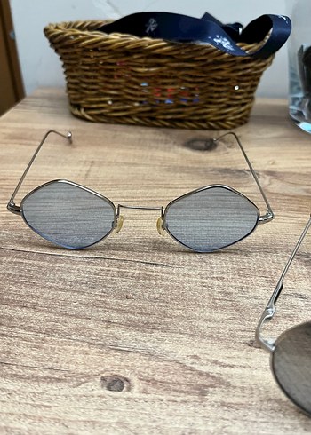 Zara Şeffaf Gri Sarı Mavi Retro Kadın Gözlükler - Görsel 5